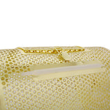 Raffle Ticket Spinner 12 x 8 Inch Drum Lottery Spinning Drawing Brass Plated Roll Box with Wooden Turning Handle Holds 2500 Tickets or 100 Ping Pong Balls for Events - Fab Heavy Parts