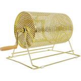 Raffle Ticket Spinner 12 x 8 Inch Drum Lottery Spinning Drawing Brass Plated Roll Box with Wooden Turning Handle Holds 2500 Tickets or 100 Ping Pong Balls for Events - Fab Heavy Parts