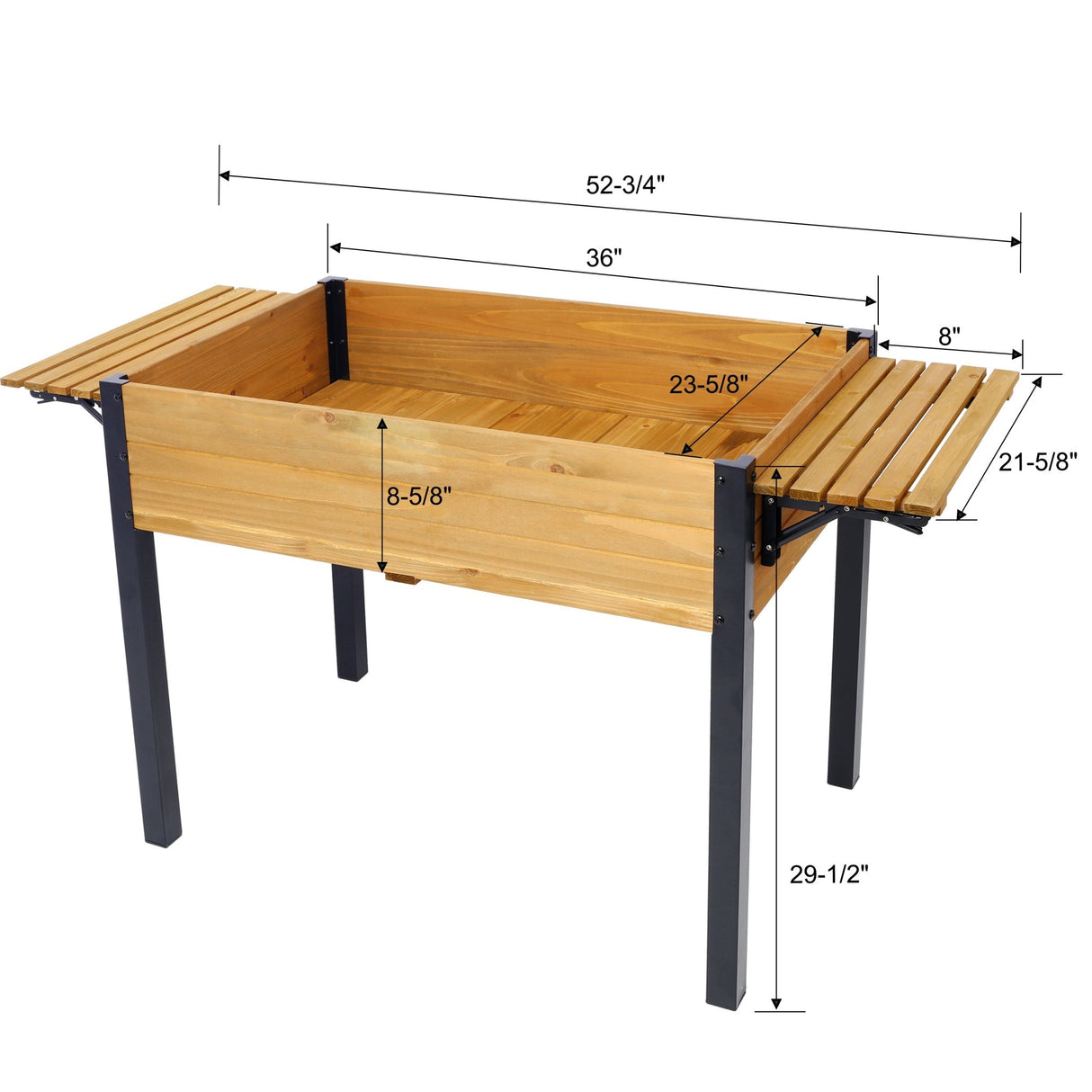Raised Garden Bed Metal Leg Elevated Wood Planter Boxes with Folding Storage Shelf for Growing Fresh Herbs Vegetables Flowers Great for Outdoor Patio Deck Balcony - Fab Heavy Parts