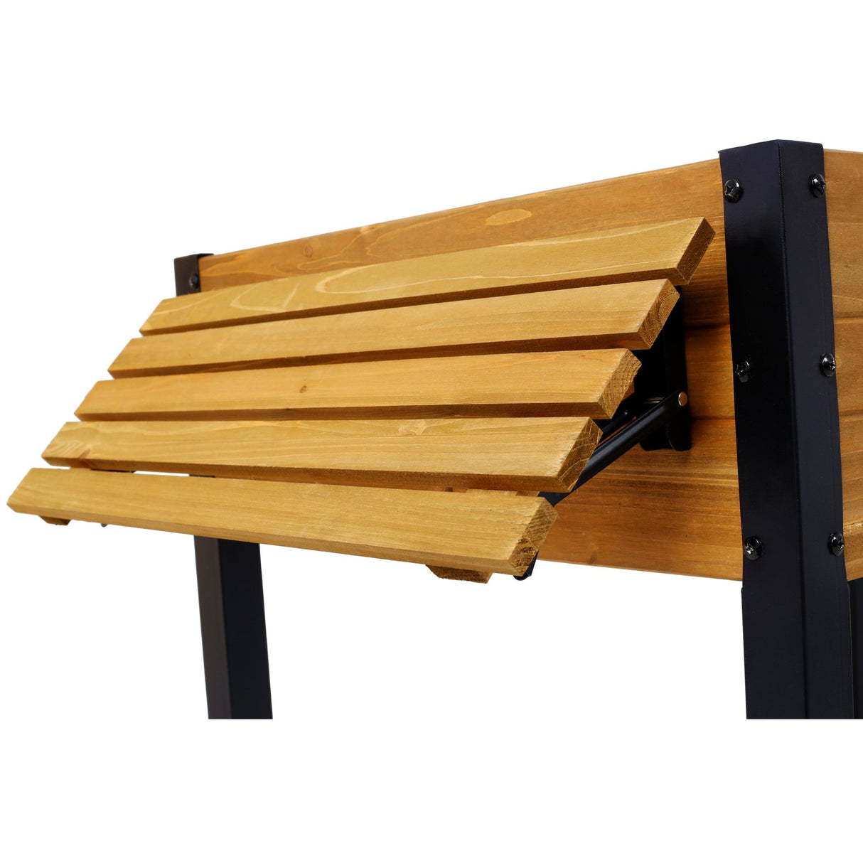 Raised Garden Bed Metal Leg Elevated Wood Planter Boxes with Folding Storage Shelf for Growing Fresh Herbs Vegetables Flowers Great for Outdoor Patio Deck Balcony - Fab Heavy Parts