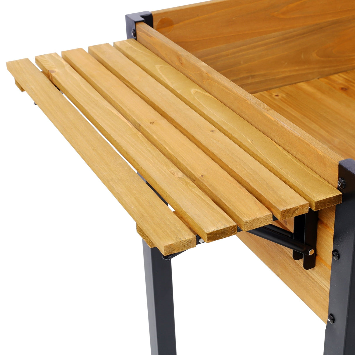 Raised Garden Bed Metal Leg Elevated Wood Planter Boxes with Folding Storage Shelf for Growing Fresh Herbs Vegetables Flowers Great for Outdoor Patio Deck Balcony - Fab Heavy Parts