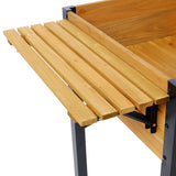 Raised Garden Bed Metal Leg Elevated Wood Planter Boxes with Folding Storage Shelf for Growing Fresh Herbs Vegetables Flowers Great for Outdoor Patio Deck Balcony - Fab Heavy Parts