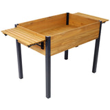 Raised Garden Bed Metal Leg Elevated Wood Planter Boxes with Folding Storage Shelf for Growing Fresh Herbs Vegetables Flowers Great for Outdoor Patio Deck Balcony - Fab Heavy Parts