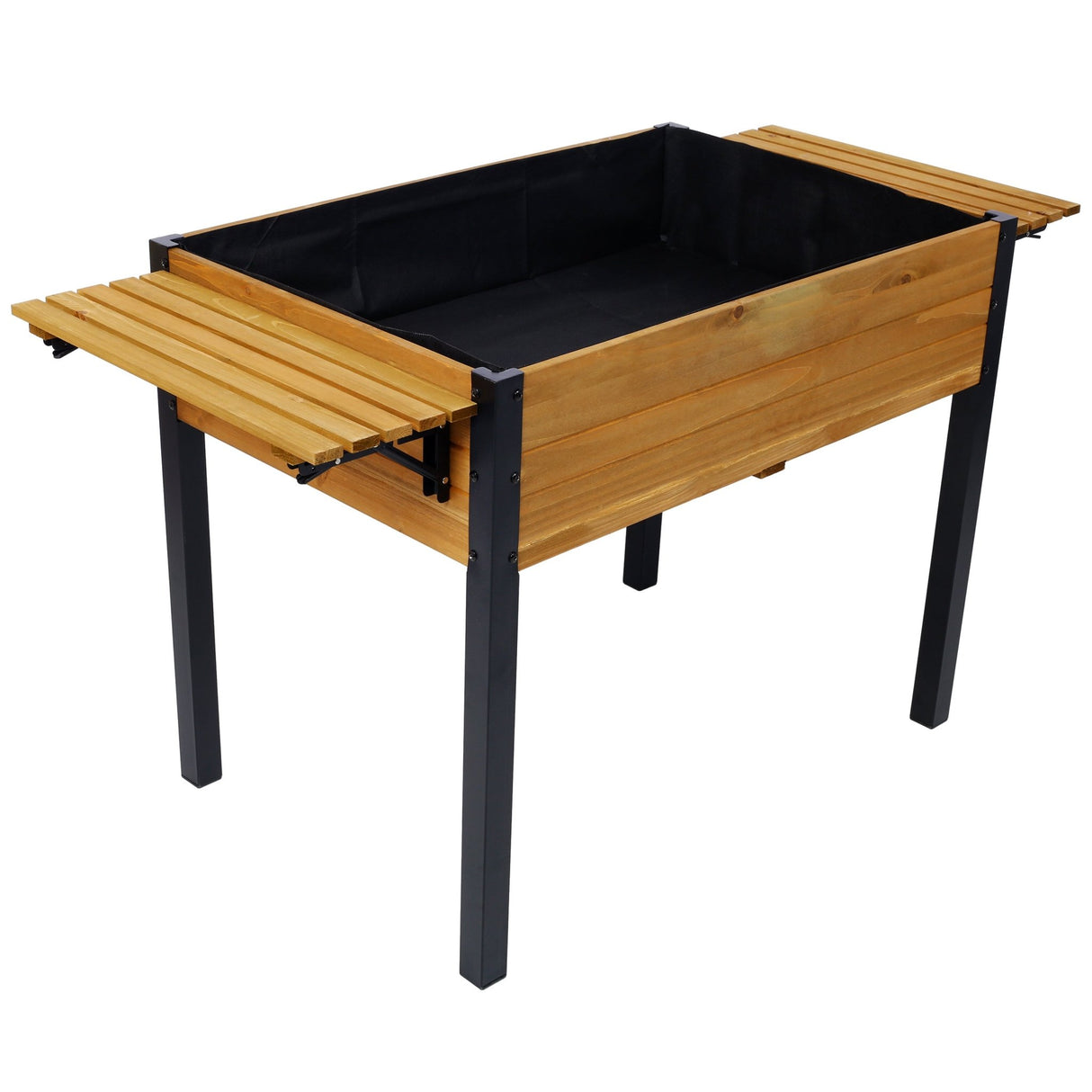 Raised Garden Bed Metal Leg Elevated Wood Planter Boxes with Folding Storage Shelf for Growing Fresh Herbs Vegetables Flowers Great for Outdoor Patio Deck Balcony - Fab Heavy Parts