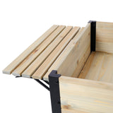 Raised Garden Bed Metal Leg Wood Planter Boxes with Folding Storage Shelf Elevated for Growing Fresh Herbs Vegetables Flowers Great for Outdoor Patio Deck Balcony - Fab Heavy Parts