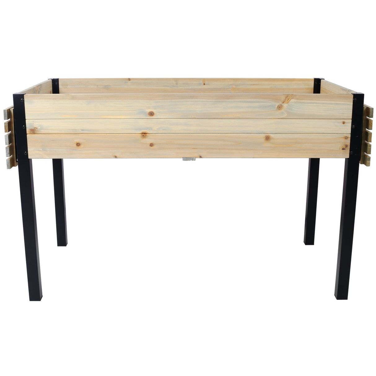 Raised Garden Bed Metal Leg Wood Planter Boxes with Folding Storage Shelf Elevated for Growing Fresh Herbs Vegetables Flowers Great for Outdoor Patio Deck Balcony - Fab Heavy Parts
