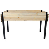 Raised Garden Bed Metal Leg Wood Planter Boxes with Folding Storage Shelf Elevated for Growing Fresh Herbs Vegetables Flowers Great for Outdoor Patio Deck Balcony - Fab Heavy Parts