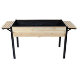 Raised Garden Bed Metal Leg Wood Planter Boxes with Folding Storage Shelf Elevated for Growing Fresh Herbs Vegetables Flowers Great for Outdoor Patio Deck Balcony - Fab Heavy Parts