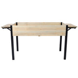 Raised Garden Bed Metal Leg Wood Planter Boxes with Folding Storage Shelf Elevated for Growing Fresh Herbs Vegetables Flowers Great for Outdoor Patio Deck Balcony - Fab Heavy Parts