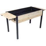 Raised Garden Bed Metal Leg Wood Planter Boxes with Folding Storage Shelf Elevated for Growing Fresh Herbs Vegetables Flowers Great for Outdoor Patio Deck Balcony - Fab Heavy Parts