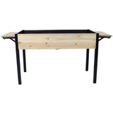 Raised Garden Bed Metal Leg Wood Planter Boxes with Folding Storage Shelf Elevated for Growing Fresh Herbs Vegetables Flowers Great for Outdoor Patio Deck Balcony - Fab Heavy Parts