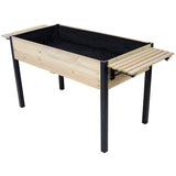 Raised Garden Bed Metal Leg Wood Planter Boxes with Folding Storage Shelf Elevated for Growing Fresh Herbs Vegetables Flowers Great for Outdoor Patio Deck Balcony - Fab Heavy Parts