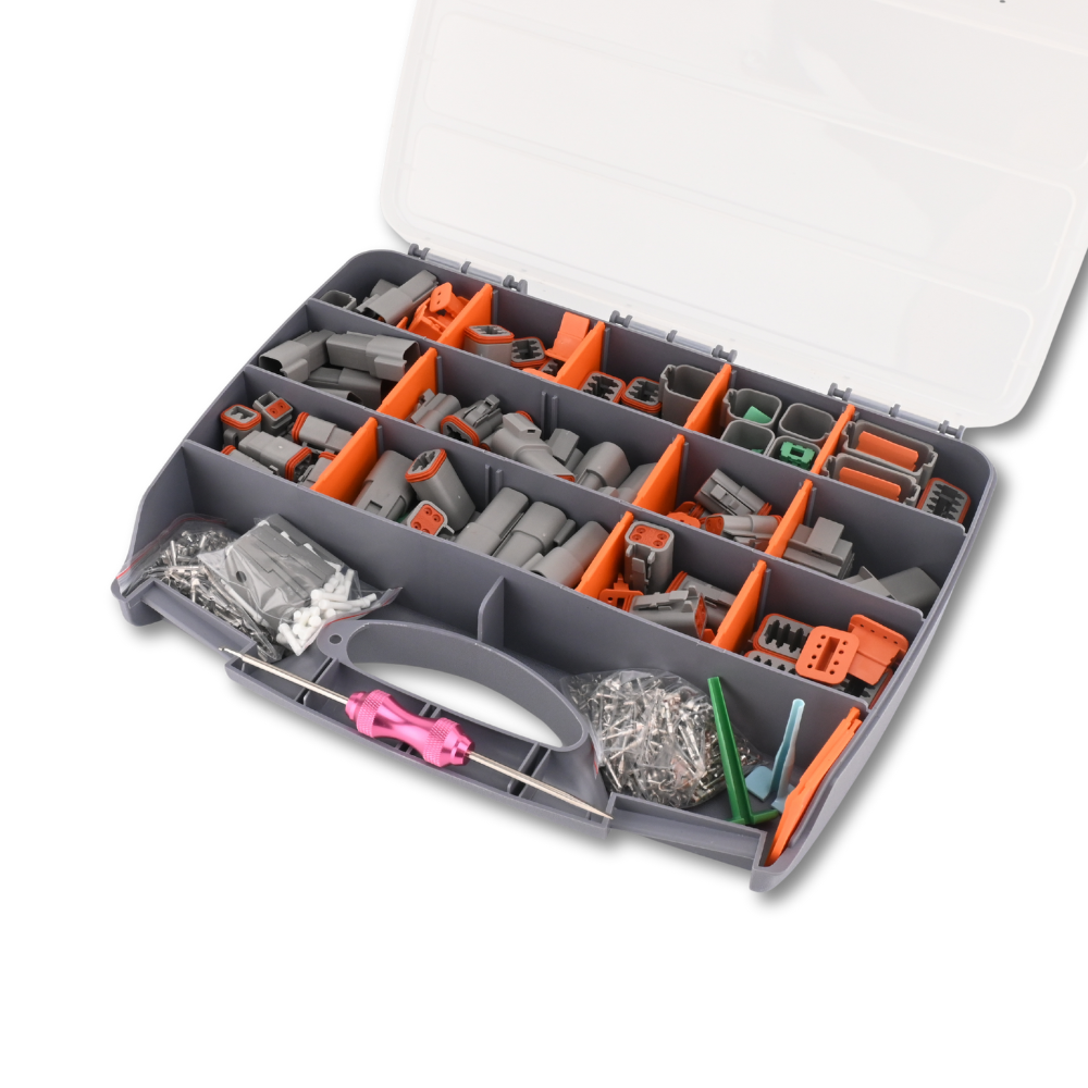 800 Piece Deutsch DT Connector Kit Stamped for 14 16 18 20 GA. WIRE - Fab Heavy Parts