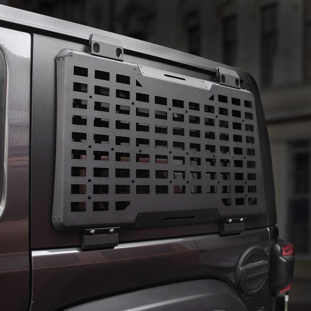 Rear Window Molle Panel Modular Storage for 2018 - 2023 Jeep Wrangler JL 4 Doors Driver Side - Fab Heavy Parts