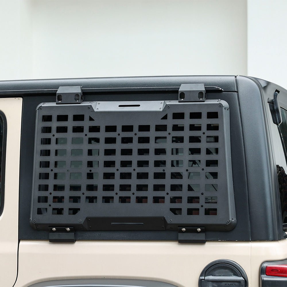 Rear Window Molle Panel Modular Storage for 2018 - 2023 Jeep Wrangler JL 4 Doors Driver Side - Fab Heavy Parts