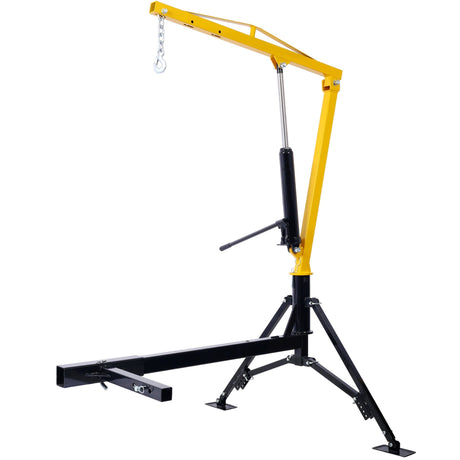 Receiver Hitch Mounted Hydraulic Swivel Pickup Truck Crane 1000 lbs Capacity With 3 Boom Capacities of 500 lbs 750 lbs and 1000 lbs - Yellow - Fab Heavy Parts