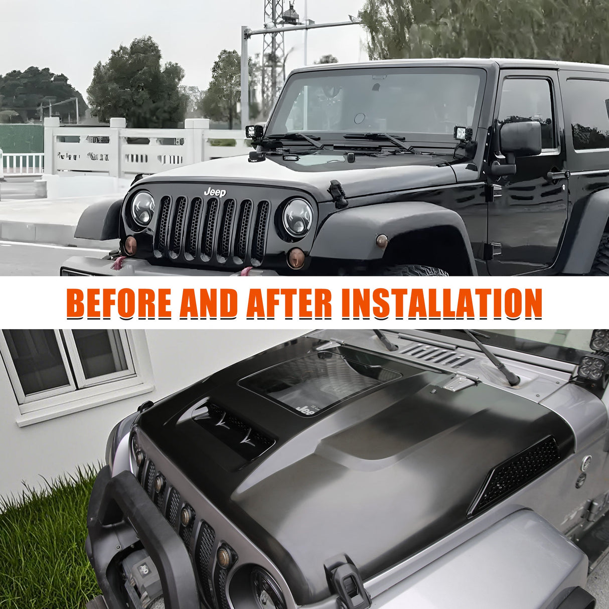 Replacement Hood Vented Heat Dispersion Fits for 2007 - 2018 Jeep Wrangler JK JKU - Fab Heavy Parts