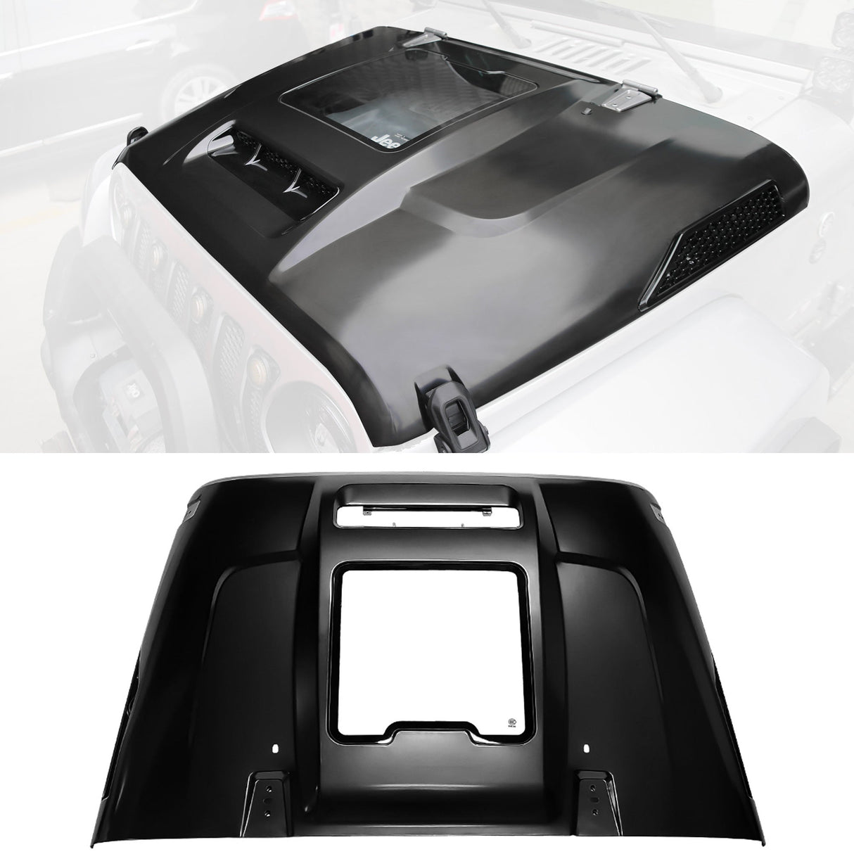 Replacement Hood Vented Heat Dispersion Fits for 2007 - 2018 Jeep Wrangler JK JKU - Fab Heavy Parts