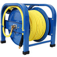 Retractable Air Hose Reel 3/8" x 100 Feet 300 PSI Spring - Driven Steel Heavy Duty Industrial Hybrid Hose Portable - Fab Heavy Parts
