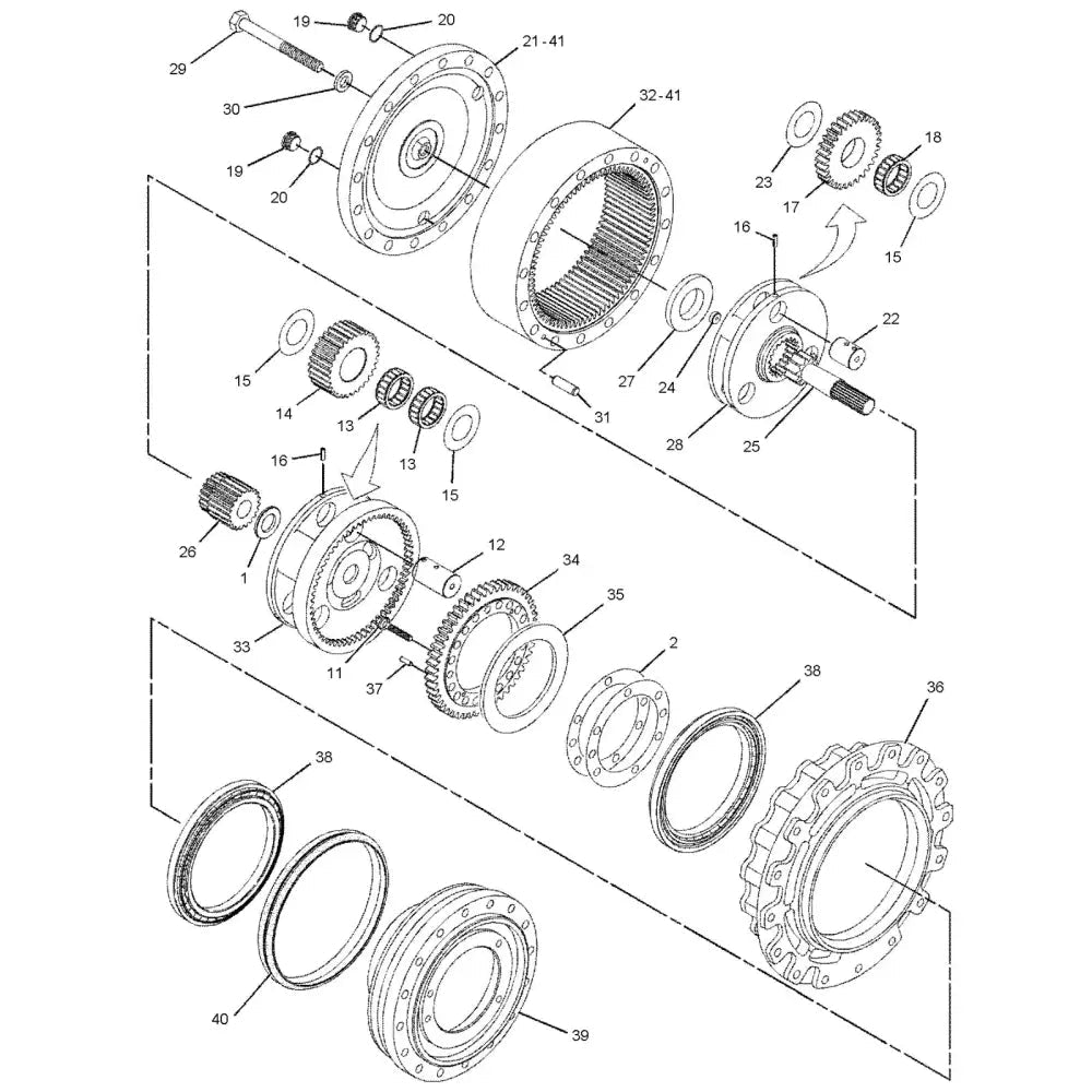 Ring Gear 165-3892 for Caterpillar 313D2 315C 315D 316E 316F 318D 318D2 Travel Reduction - Fab Heavy Parts