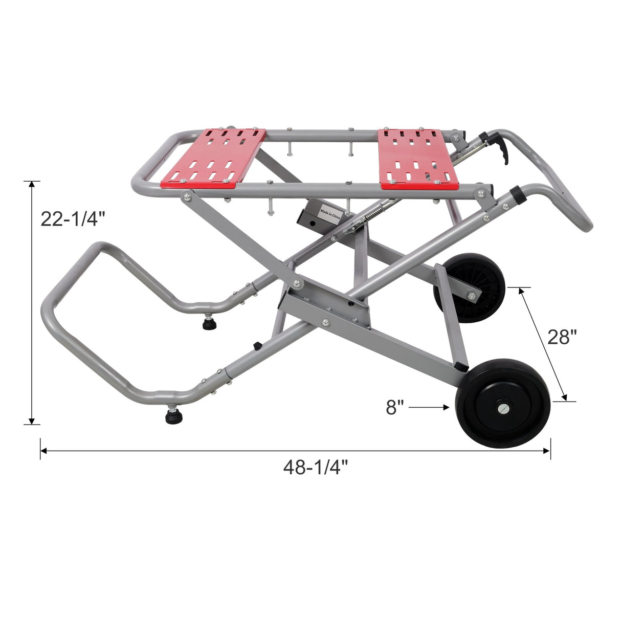 Rolling Foldable Table Saw Stand Heavy Duty Portable Universal Table Saw Base 330Lbs Load Capacity - Fab Heavy Parts