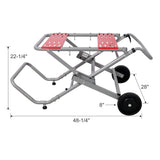 Rolling Foldable Table Saw Stand Heavy Duty Portable Universal Table Saw Base 330Lbs Load Capacity - Fab Heavy Parts