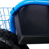 Rolling Garden Scooter Cart Seat with Wheels and Tool Tray 360 Swivel Seat - Blue - Fab Heavy Parts