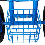 Rolling Garden Scooter Cart Seat with Wheels and Tool Tray 360 Swivel Seat - Blue - Fab Heavy Parts