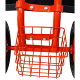 Rolling Garden Scooter Cart Seat with Wheels and Tool Tray 360 Swivel Seat - Red - Fab Heavy Parts