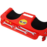 Rolling Knee Creeper Durable Knee Pads with 360 Degree Turn Casters and Tool Tray for Garage Workshop Garden - Red - Fab Heavy Parts