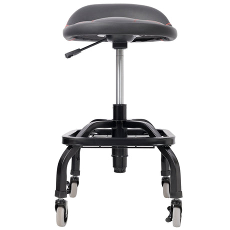 Rolling Padded Shop Seat with Wheels Adjustable Height Mechanic Stool for Garage Workshop Home - Fab Heavy Parts