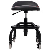 Rolling Padded Shop Seat with Wheels Adjustable Height Mechanic Stool for Garage Workshop Home - Fab Heavy Parts
