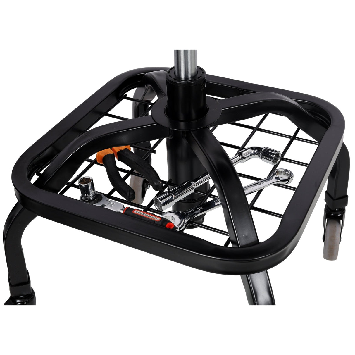 Rolling Padded Shop Seat with Wheels Adjustable Height Mechanic Stool for Garage Workshop Home - Fab Heavy Parts