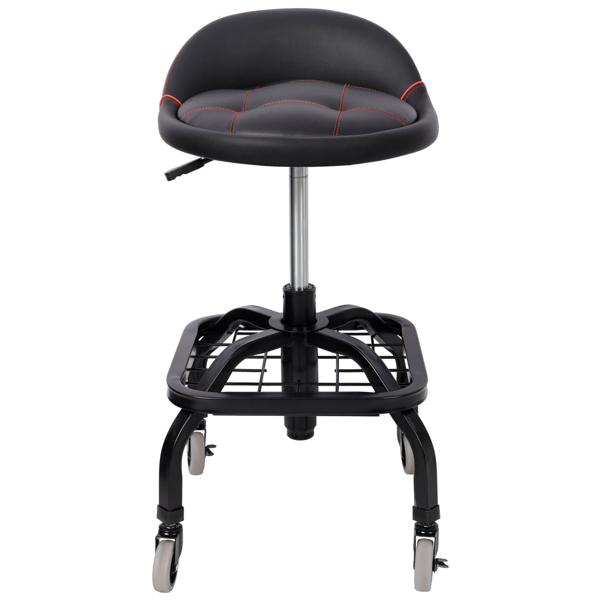 Rolling Padded Shop Seat with Wheels Adjustable Height Mechanic Stool for Garage Workshop Home - Fab Heavy Parts