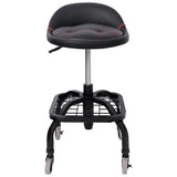 Rolling Padded Shop Seat with Wheels Adjustable Height Mechanic Stool for Garage Workshop Home - Fab Heavy Parts