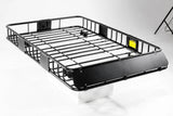 Roof Rack Basket With Net Rooftop Steel Roof Rack Cargo Carrier with 250 Lbs Capacity Extension Black Car Top Luggage Holder 64"x 39" Universal for SUV Wagon Seden - Fab Heavy Parts