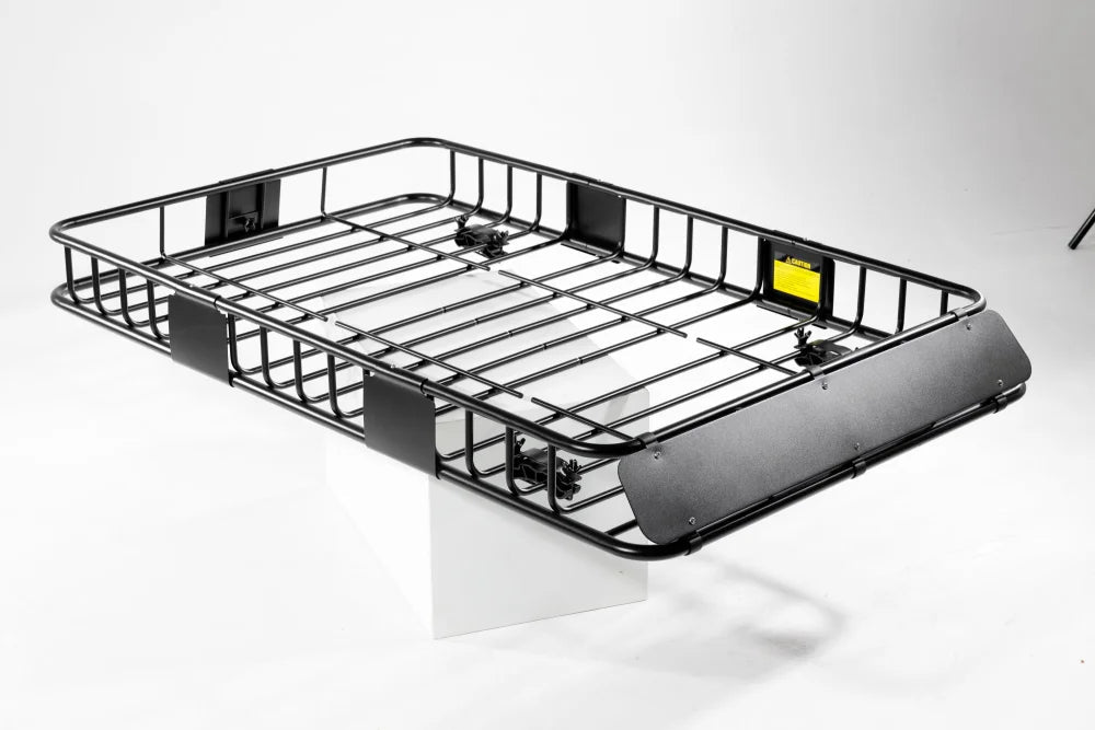 Roof Rack Basket With Net Rooftop Steel Roof Rack Cargo Carrier with 250 Lbs Capacity Extension Black Car Top Luggage Holder 64"x 39" Universal for SUV Wagon Seden - Fab Heavy Parts