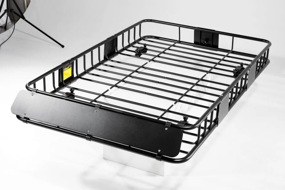 Roof Rack Basket With Net Rooftop Steel Roof Rack Cargo Carrier with 250 Lbs Capacity Extension Black Car Top Luggage Holder 64"x 39" Universal for SUV Wagon Seden - Fab Heavy Parts