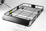 Roof Rack Basket With Net Rooftop Steel Roof Rack Cargo Carrier with 250 Lbs Capacity Extension Black Car Top Luggage Holder 64"x 39" Universal for SUV Wagon Seden - Fab Heavy Parts