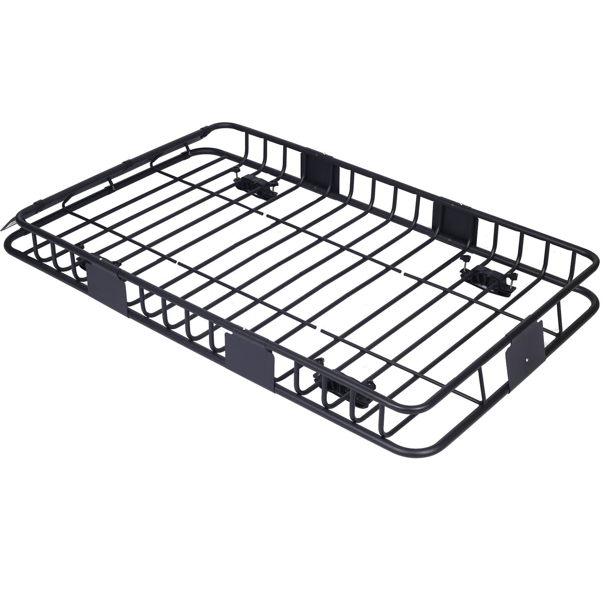 Rooftop Cargo Carrier Basket Motoring Roof Rack Top Mount Rack 64" Capacity 150 lbs - Black - Fab Heavy Parts