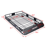 Rooftop Cargo Carrier Basket Motoring Roof Rack Top Mount Rack 64" Capacity 150 lbs - Black - Fab Heavy Parts
