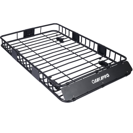 Rooftop Cargo Carrier Basket Motoring Roof Rack Top Mount Rack 64" Capacity 150 lbs - Black - Fab Heavy Parts