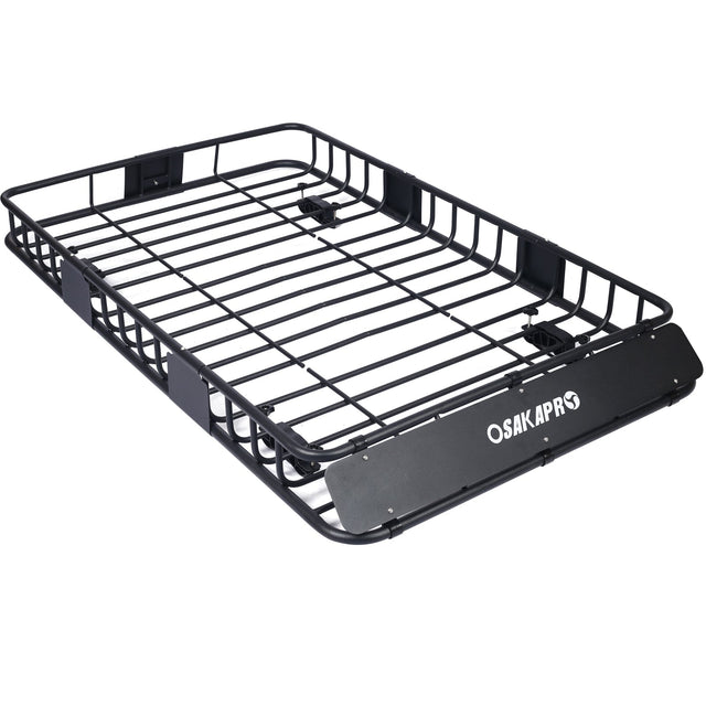 Rooftop Cargo Carrier Basket Motoring Roof Rack Top Mount Rack 64" Capacity 150 lbs - Black - Fab Heavy Parts