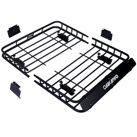 Rooftop Cargo Carrier Basket Rack Mount 42" Steel - Black - Fab Heavy Parts