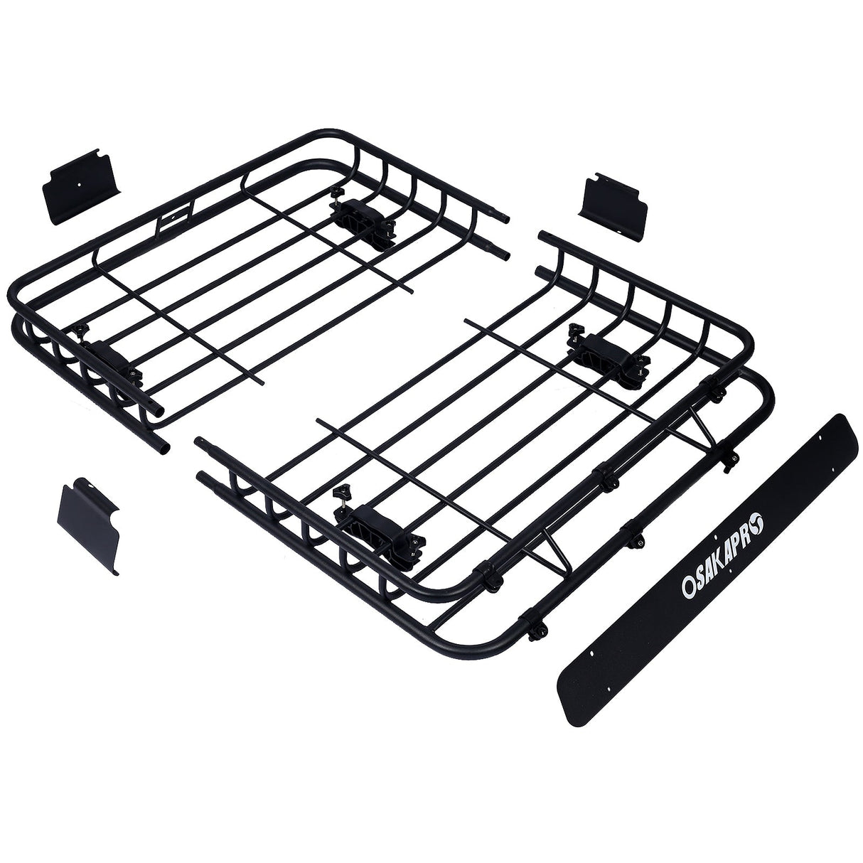 Rooftop Cargo Carrier Basket Rack Mount 42" Steel - Black - Fab Heavy Parts
