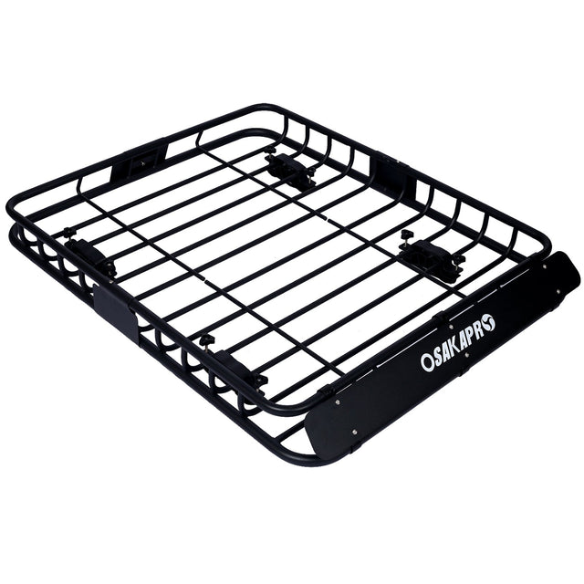 Rooftop Cargo Carrier Basket Rack Mount 42" Steel - Black - Fab Heavy Parts