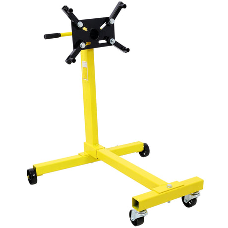 Rotating Coyote Engine Stand with 1000 - Lb Capacity Hoists & Stands Test Run - Yellow - Fab Heavy Parts