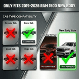 Running Boards Compatible with 2019 - 2026 Dodge Ram 1500 New Body Crew Cab, 6 inch Two - Stair Side Steps Nerf Bars (Excl 19 - 26 1500 Classic) - Fab Heavy Parts