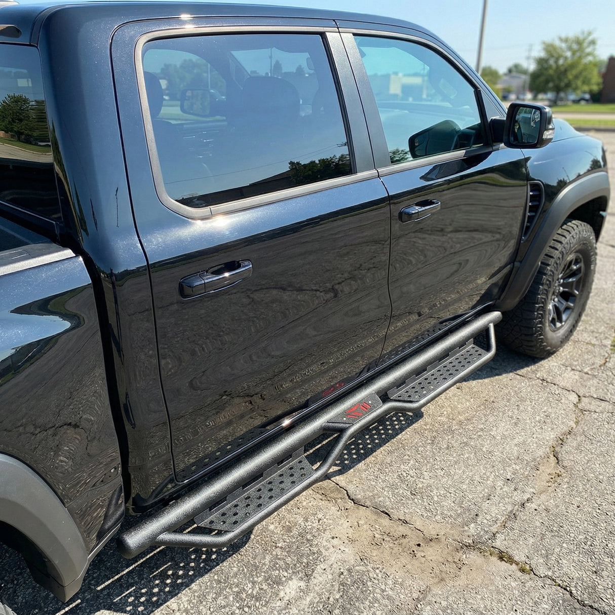 Running Boards Compatible with 2019 - 2026 Dodge Ram 1500 New Body Crew Cab, 6 inch Two - Stair Side Steps Nerf Bars (Excl 19 - 26 1500 Classic) - Fab Heavy Parts