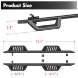 Running Boards Fits For 07 - 18 Jeep Wrangler JK 4 Doors Black Powder Coated Side Steps - Fab Heavy Parts